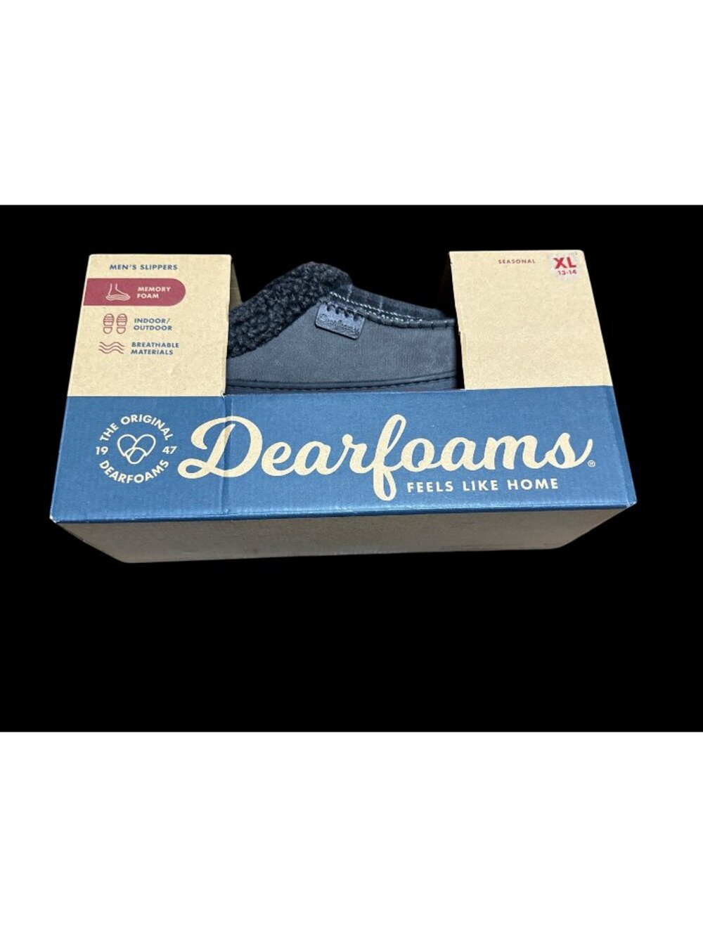 Dearfoams Men's Memory Foam Slippers Clog Size XL (13-14) New in Box